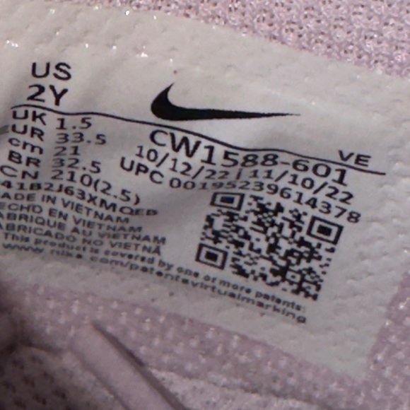 Nike Dunk Low Pink Red White CW1588-601 Preschool Girls Sneakers Size 2Y - Picture 6 of 6